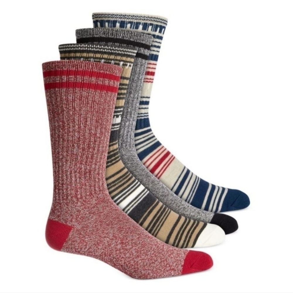 MEN'S Sun Stone 4-Pack Socks.  One Size. Cotton/Spandex/Polyester.